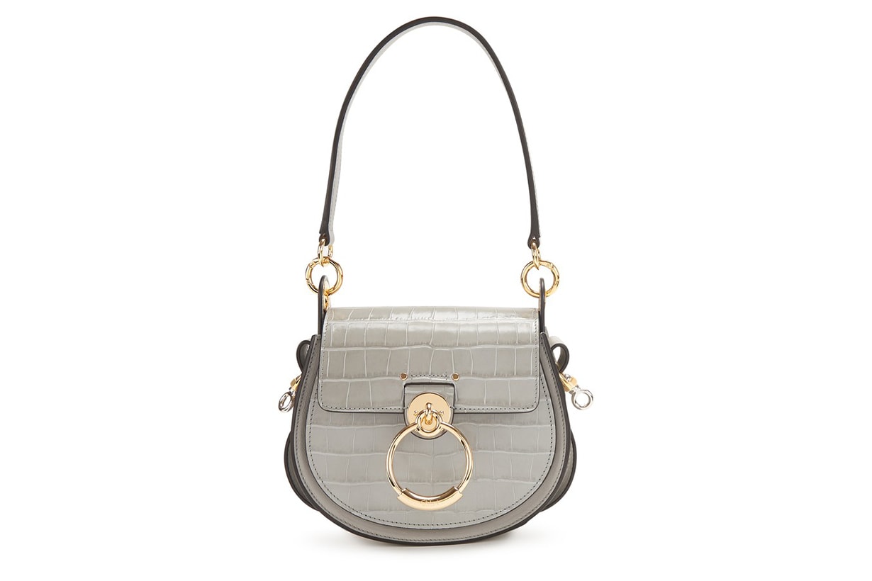 CHLOÉ Tess small bag in croc-effect embossed leather