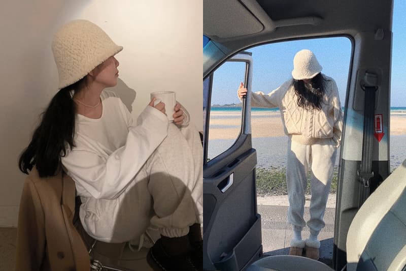 Korean girl bucket hat 2020 fw instagram