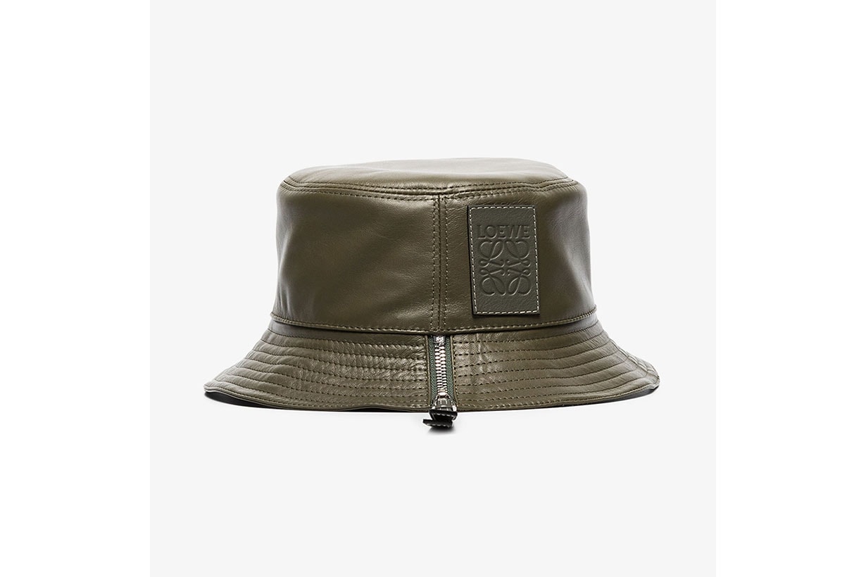 Green Leather Bucket Hat
