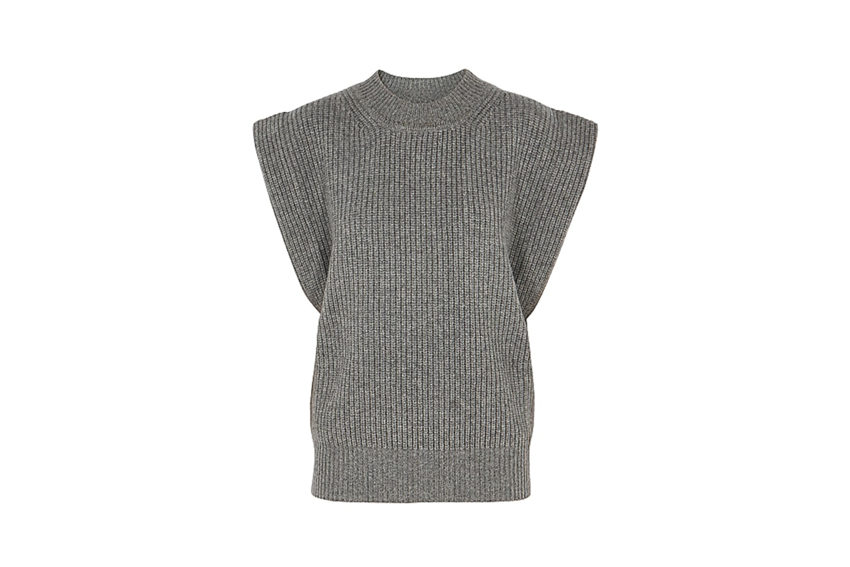 ISABEL MARANT Bridget grey cashmere and wool-blend tank
