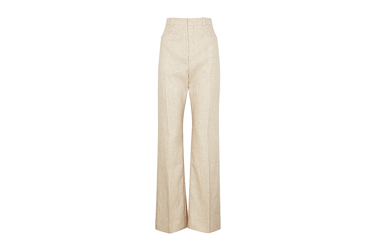 JACQUEMUS Le Pantalon Sauge stone linen-blend trousers