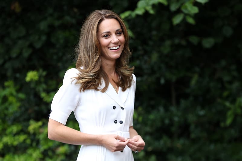 Catherine, Duchess of Cambridge talks to CEO Baby Basics UK Cat Ross, Founder of Abernecessities Danielle Flecher-Horn and CEO Little Village Sophia Parker during a visit to Baby Basic UK & Baby Basics Sheffield on August 04, 2020 in Sheffield, England. Baby Basics is a volunteer project supporting families in need struggling to provide for their newborns.