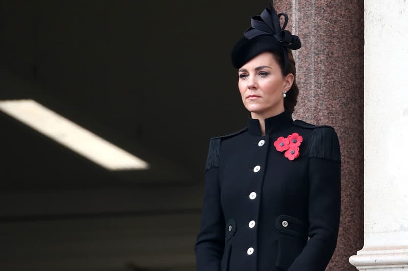 British Remembrance Day Royal Events Kate Middleton Black Catherine Walker Military Coat British Royal Family