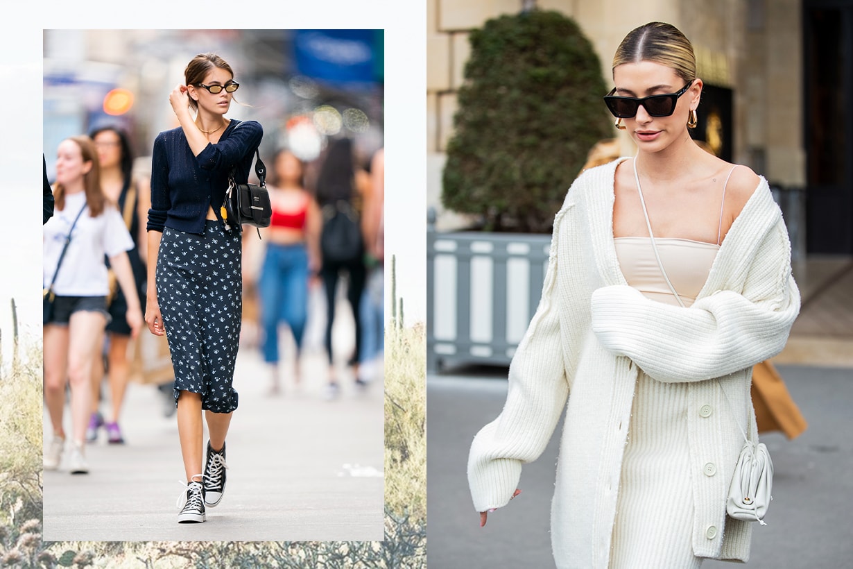 2020 fall winter fashion trends knitted cardigan styling tips fashion items super models Hailey Baldwin Bella Hadid Kendall Jenner Kaia Gerber