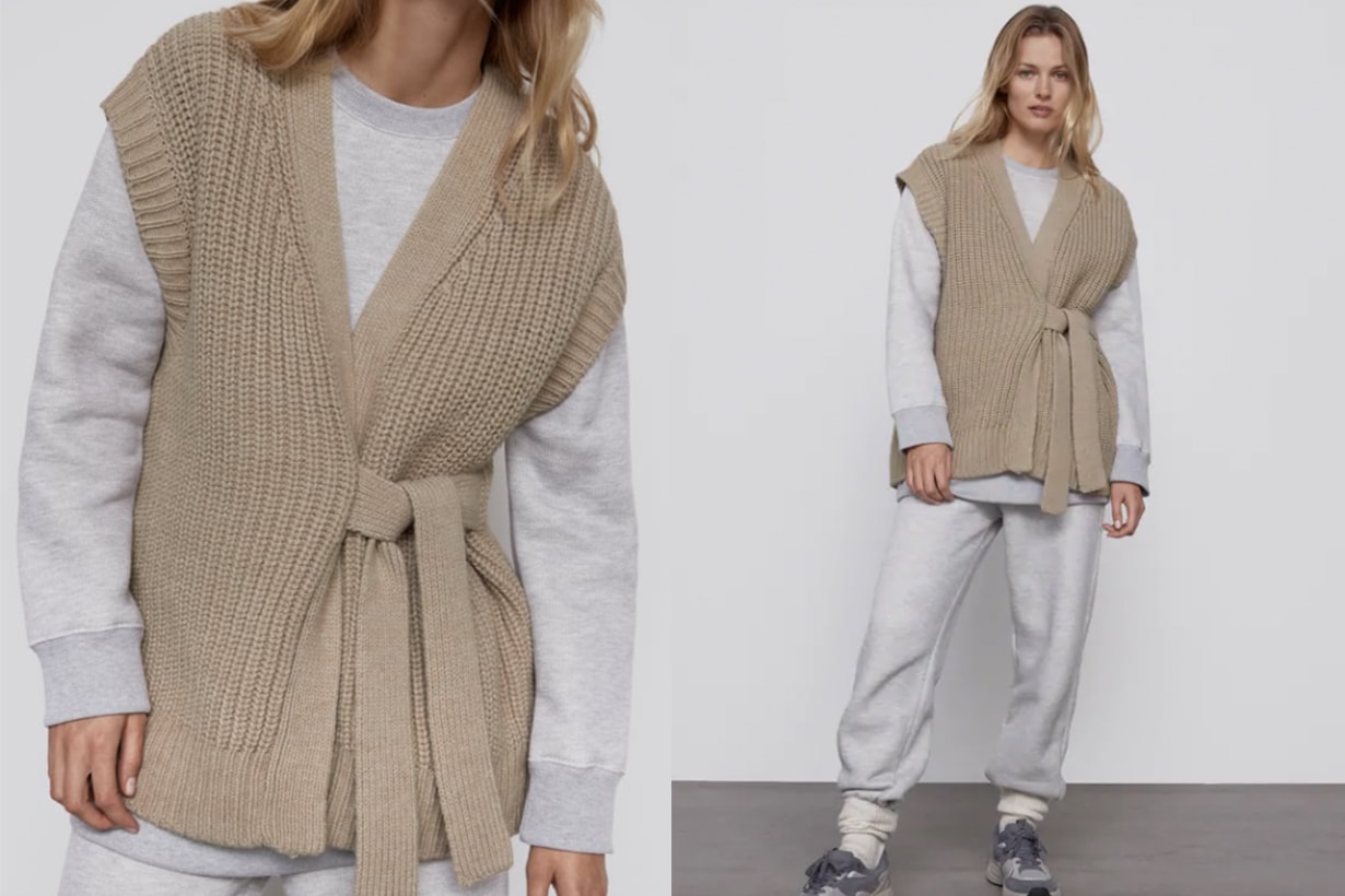 KNITTED WAISTCOAT WITH BELT