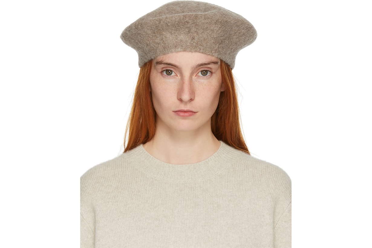 LAUREN MANOOGIAN Brown Horizontal Beret