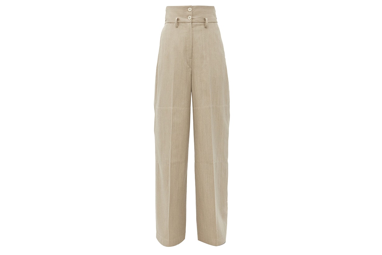 LEMAIRE High-rise wool-twill wide-leg trousers