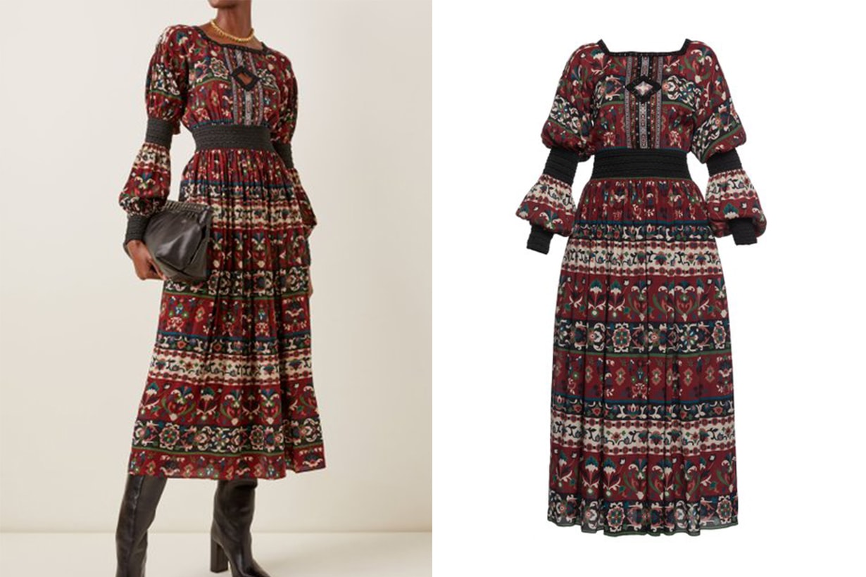 Lena Hoschek Folk Art Cutout-Detailed Printed Jersey Midi Dress