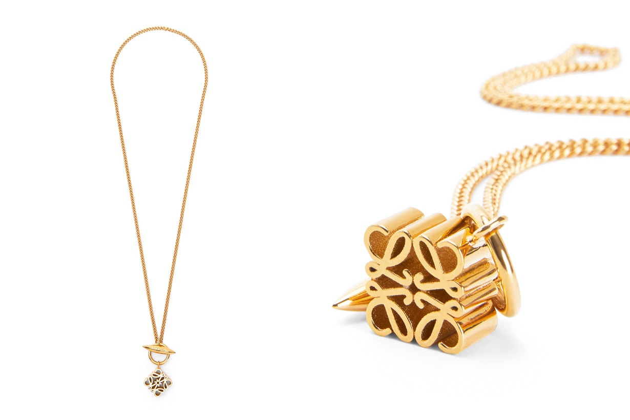 loewe logo anagram earrings bracelet necklace