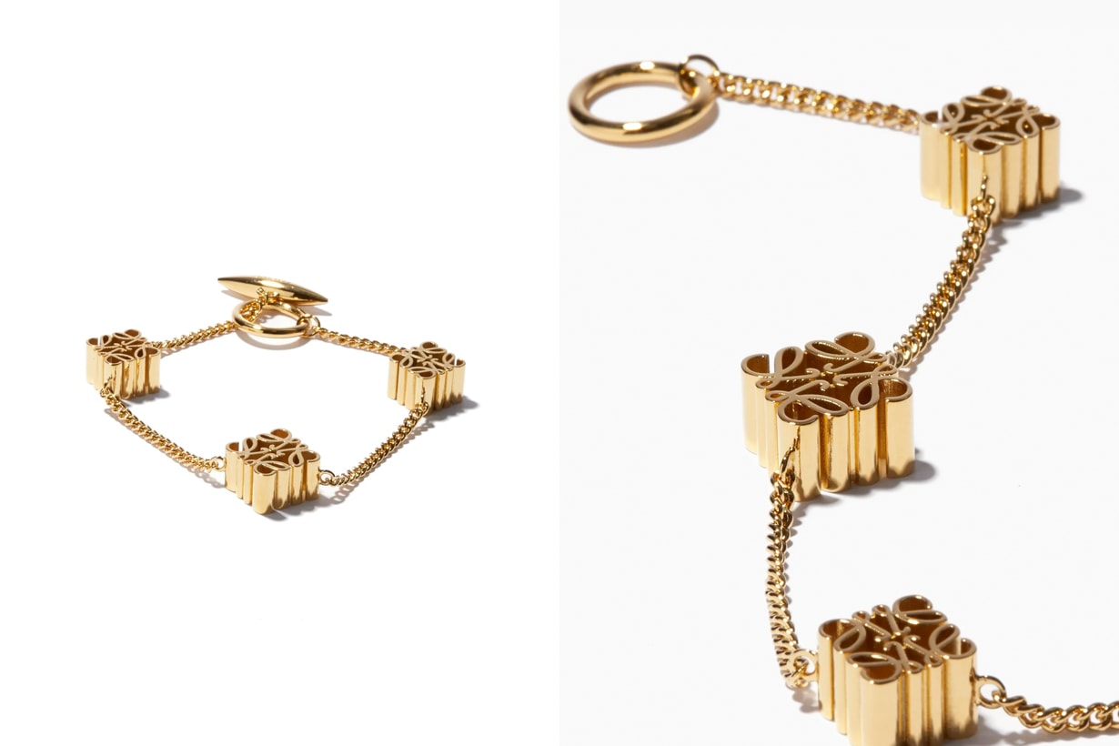 loewe logo anagram earrings bracelet necklace