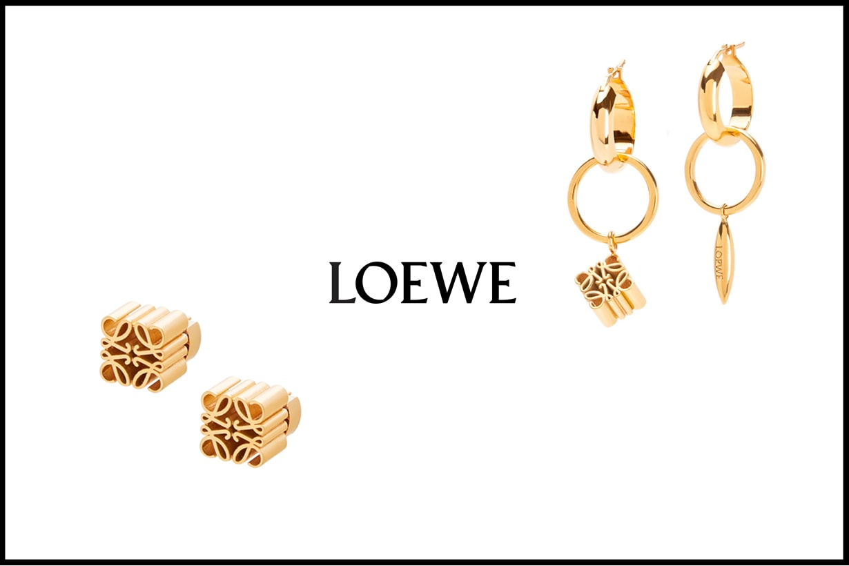 loewe logo anagram earrings bracelet necklace
