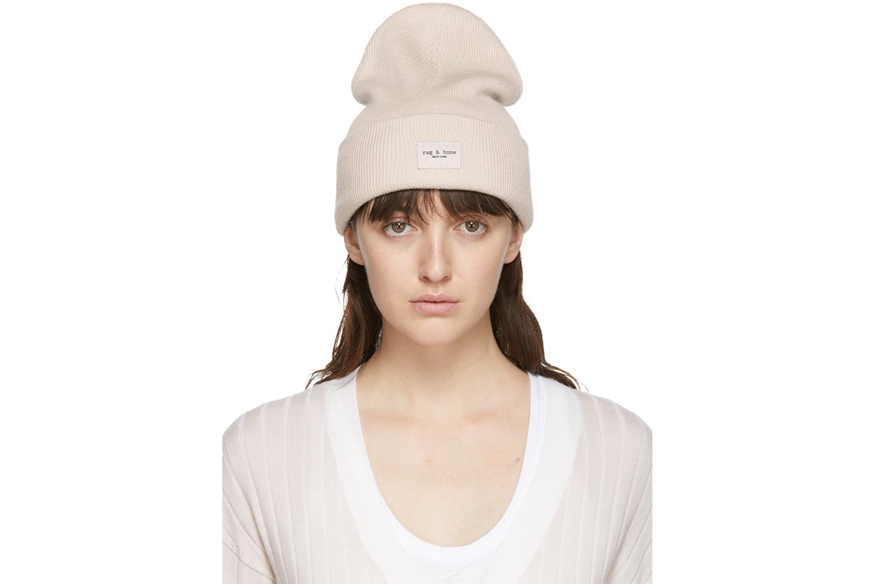 RAG & BONE Off-White Wool Addison Beanie