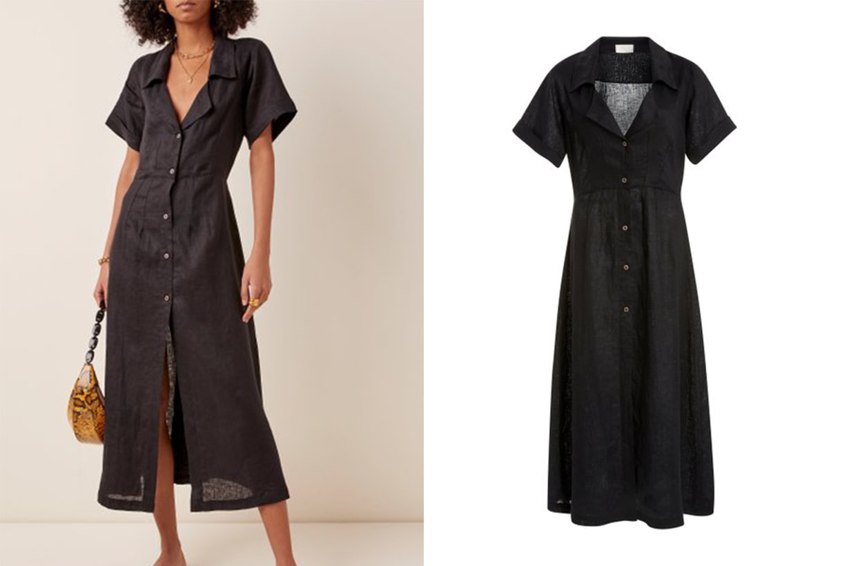 Posse Elia Linen Midi Shirt Dress