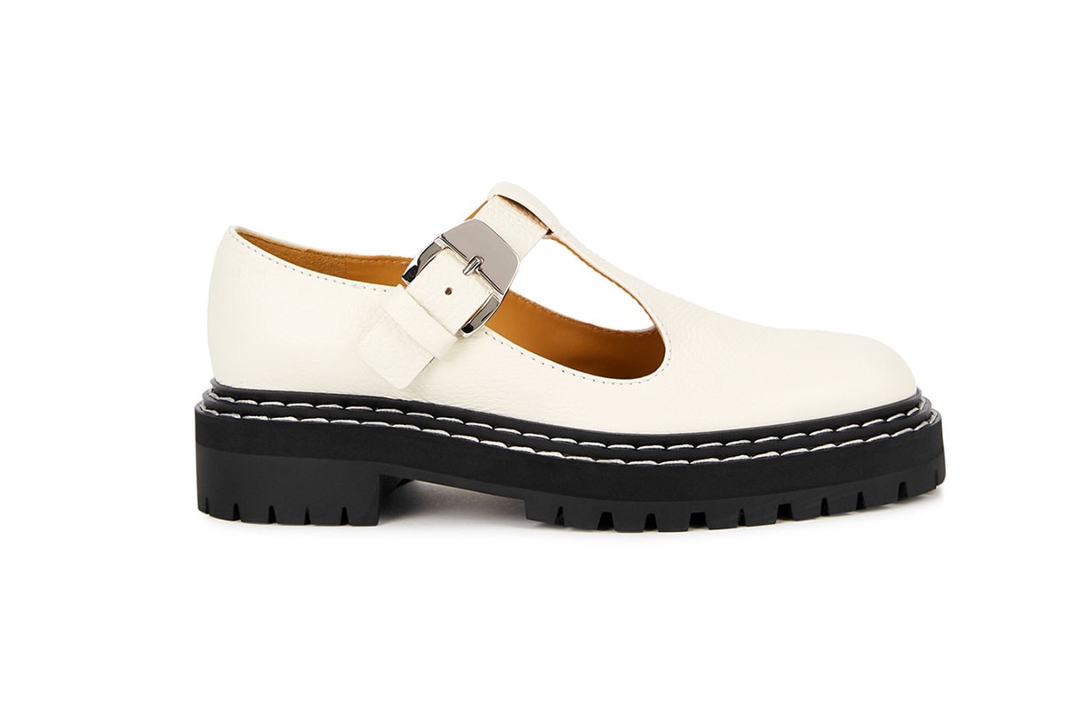 PROENZA SCHOULER  Off-white leather Mary Jane shoes