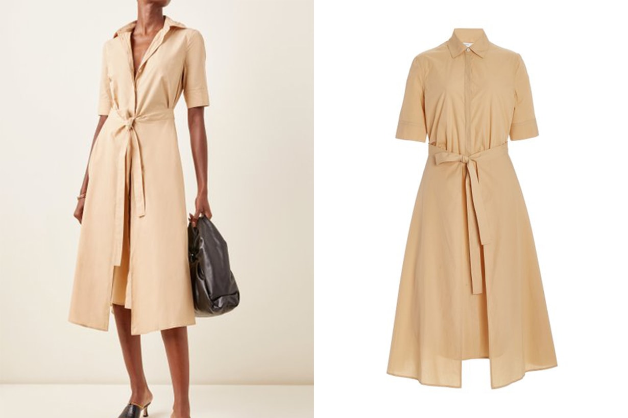 Rosetta Getty Cotton Midi Apron Shirt Dress