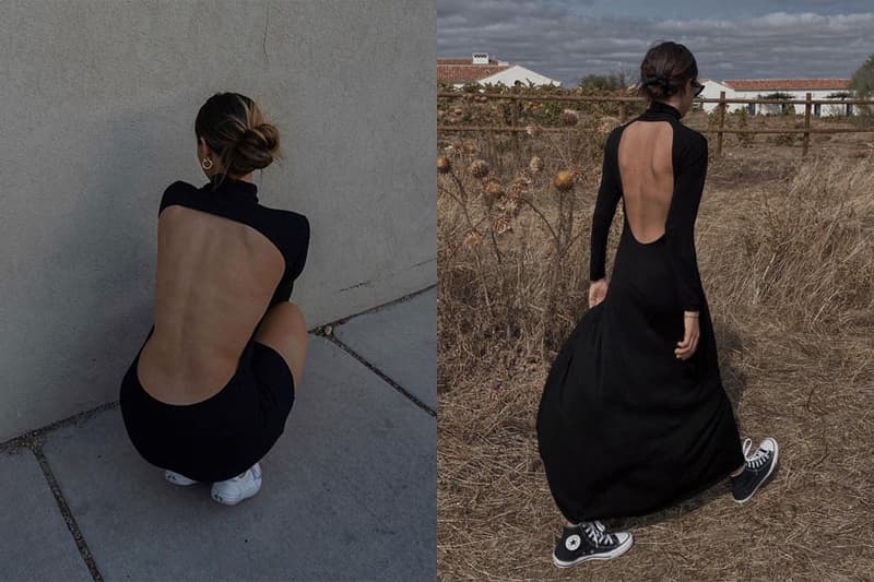 black sexy dress open back 2020 fw