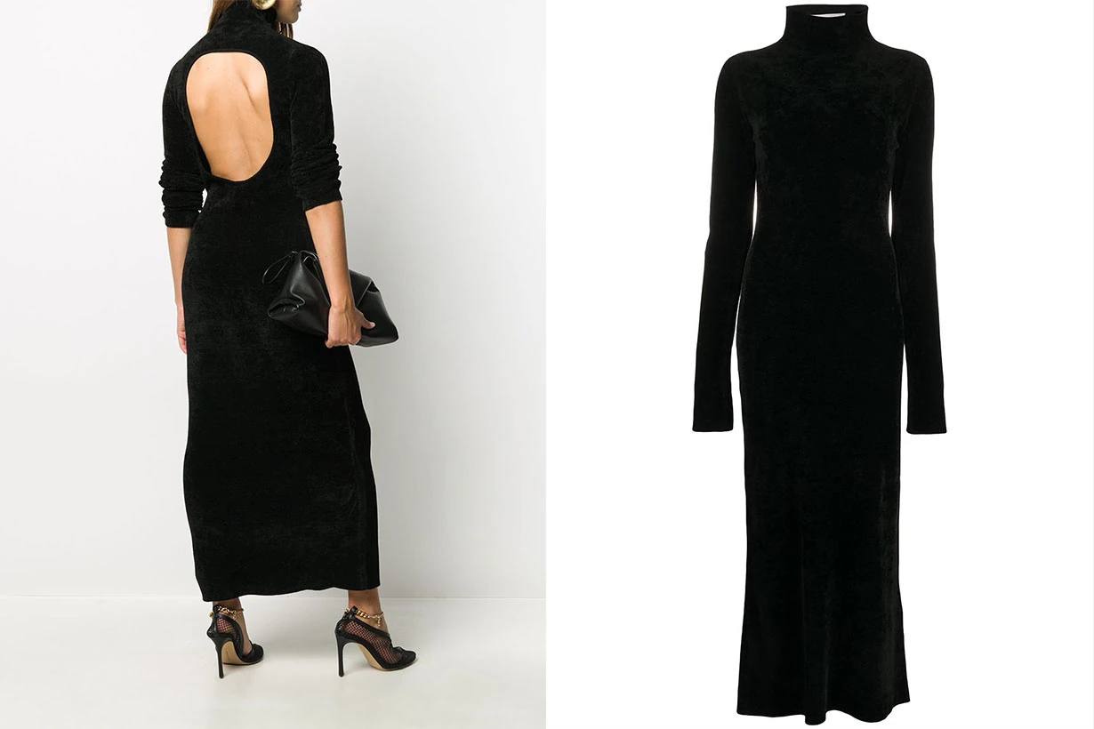 black sexy dress open back 2020 fw