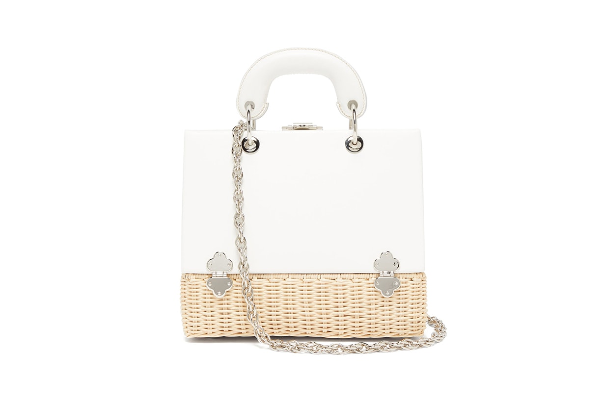 Sixty-Six large wicker & leather box bag