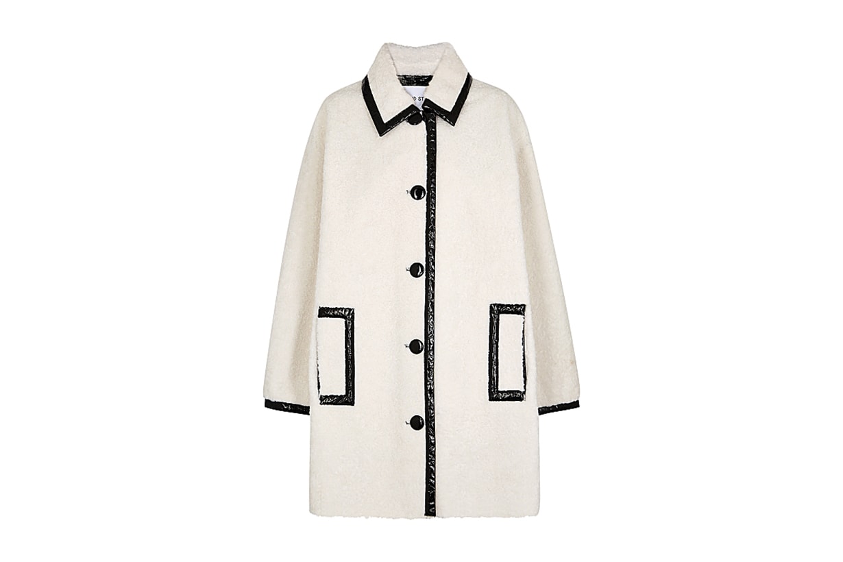 STAND STUDIO Jacey white faux shearling coat