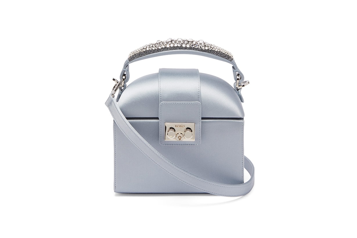 Trunk crystal-embellished satin cross-body bag