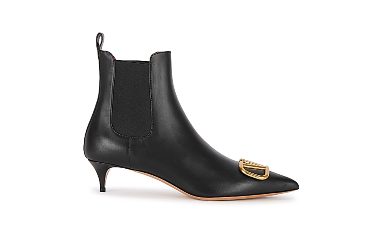 VALENTINO Valentino Garavani VLogo 40 black leather ankle boots