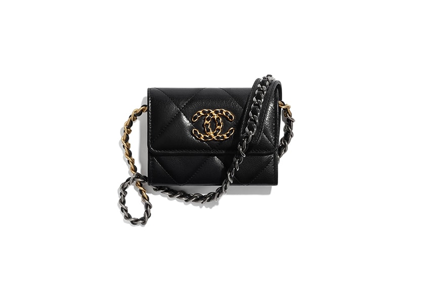 Chanel 19 Flap Coin Purse With Chain Handbags
