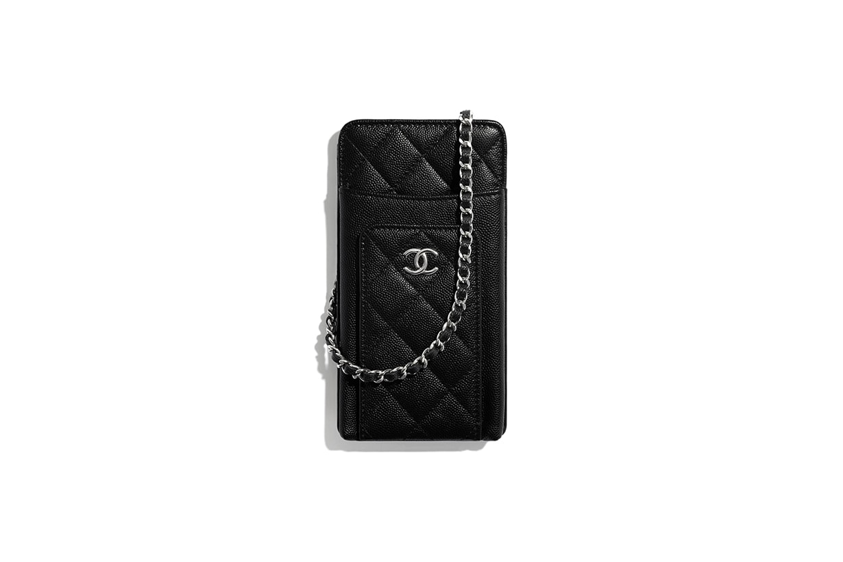 chanel clutch with chain grained calfskin fabric silver tone metal mini bags 2020