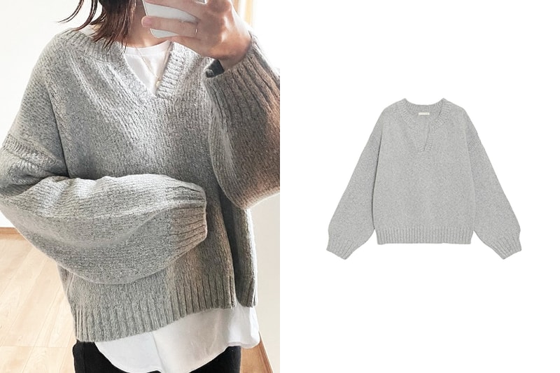 GU Melange key neck sweater 2020 fw instagram fashion