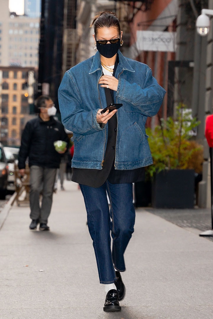 Bella Hadid is seen in SoHo on December 13, 2020 in New York City.