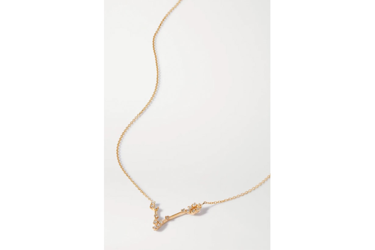 Celestial Pisces 10-karat gold diamond necklace