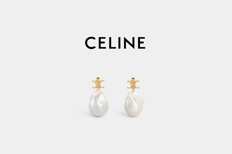 celine triomphe logo pearl earrings holiday collection