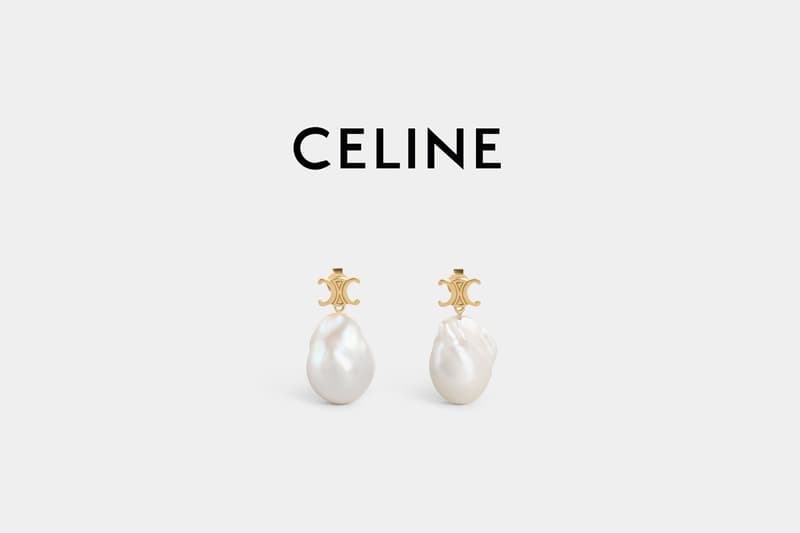 celine triomphe logo pearl earrings holiday collection