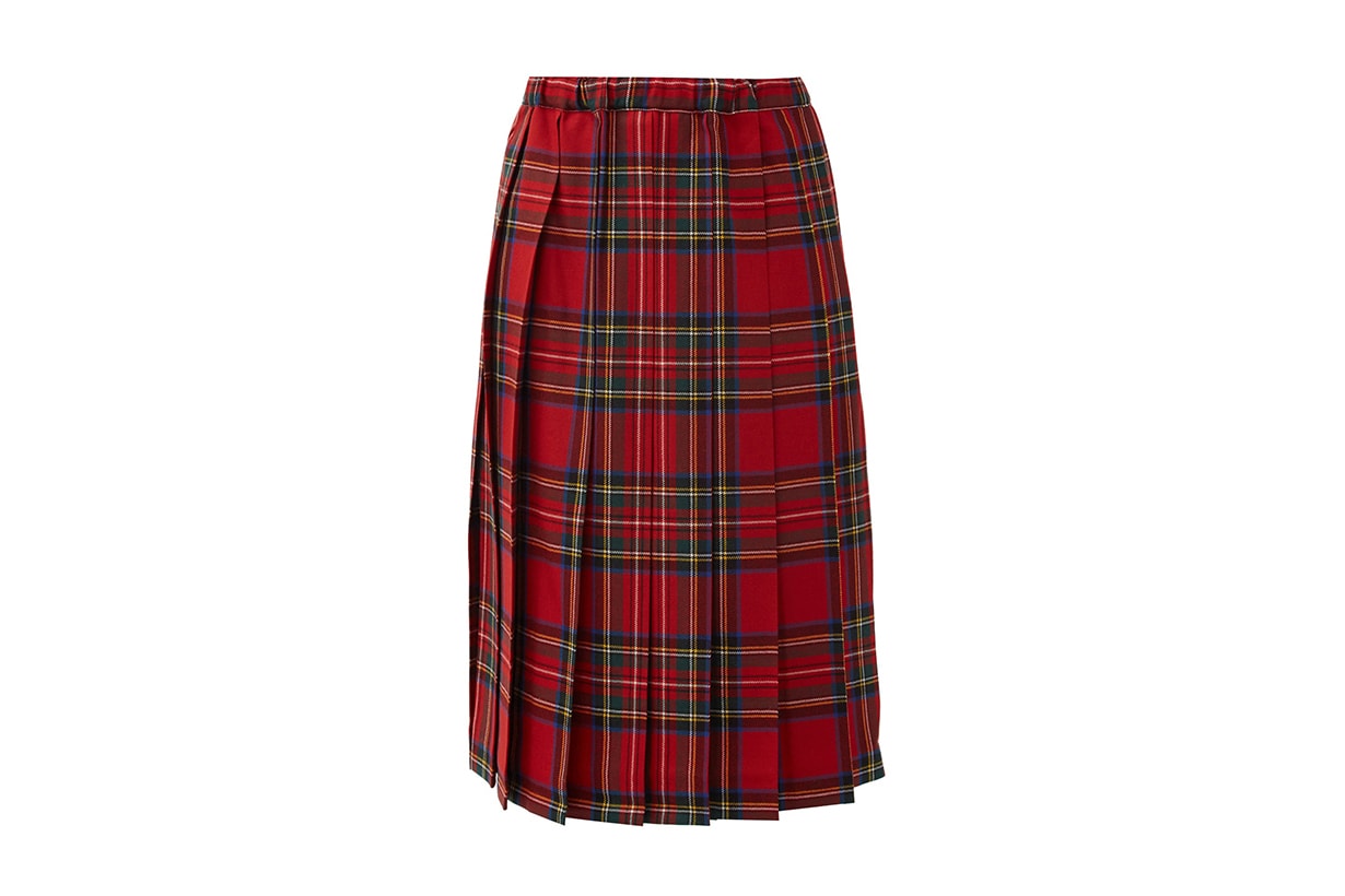 COMME DES GARÇONS GIRL Tartan pleated-wool skirt