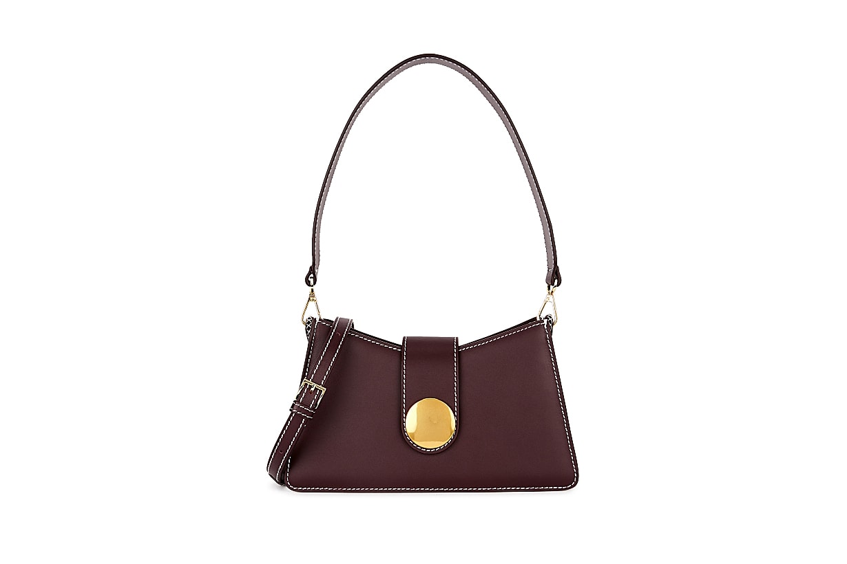 ELLEME Baguette plum leather cross-body bag