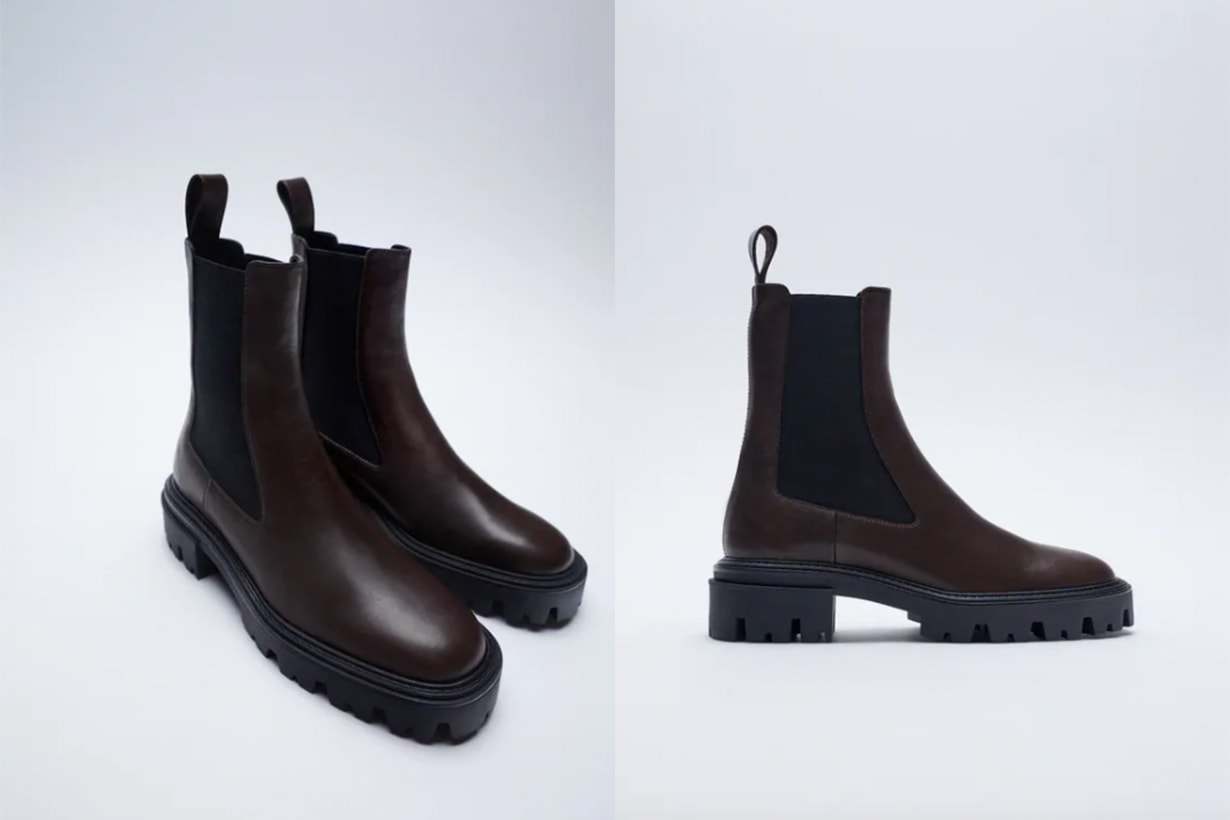 FLAT LEATHER ANKLE BOOTS WITH TRACK SOLES