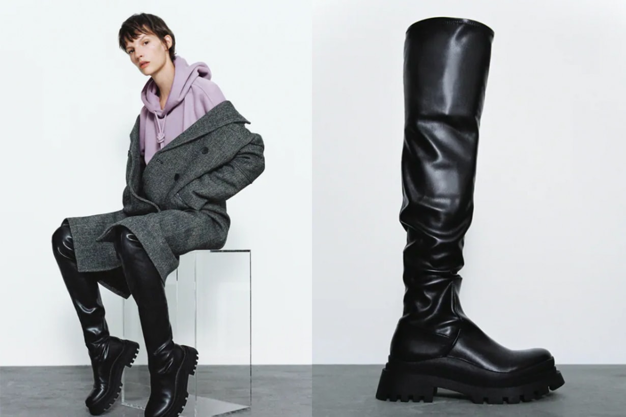 FLAT OVER-THE-KNEE BOOTS WITH TRACK SOLES