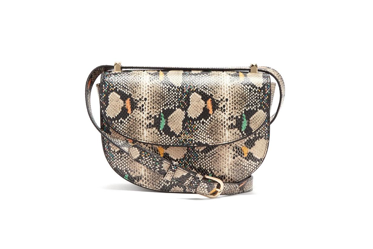 Genève snake-effect leather cross-body bag