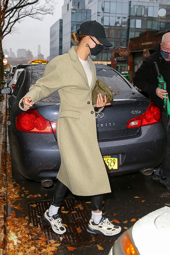 Hailey Bieber steps out on November 30, 2020 in New York City.