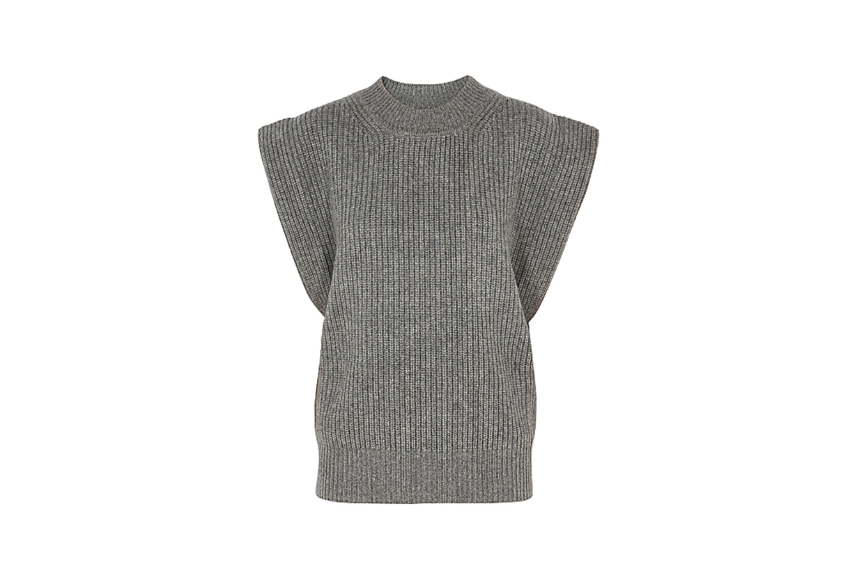 ISABEL MARANT Bridget grey cashmere and wool-blend tank