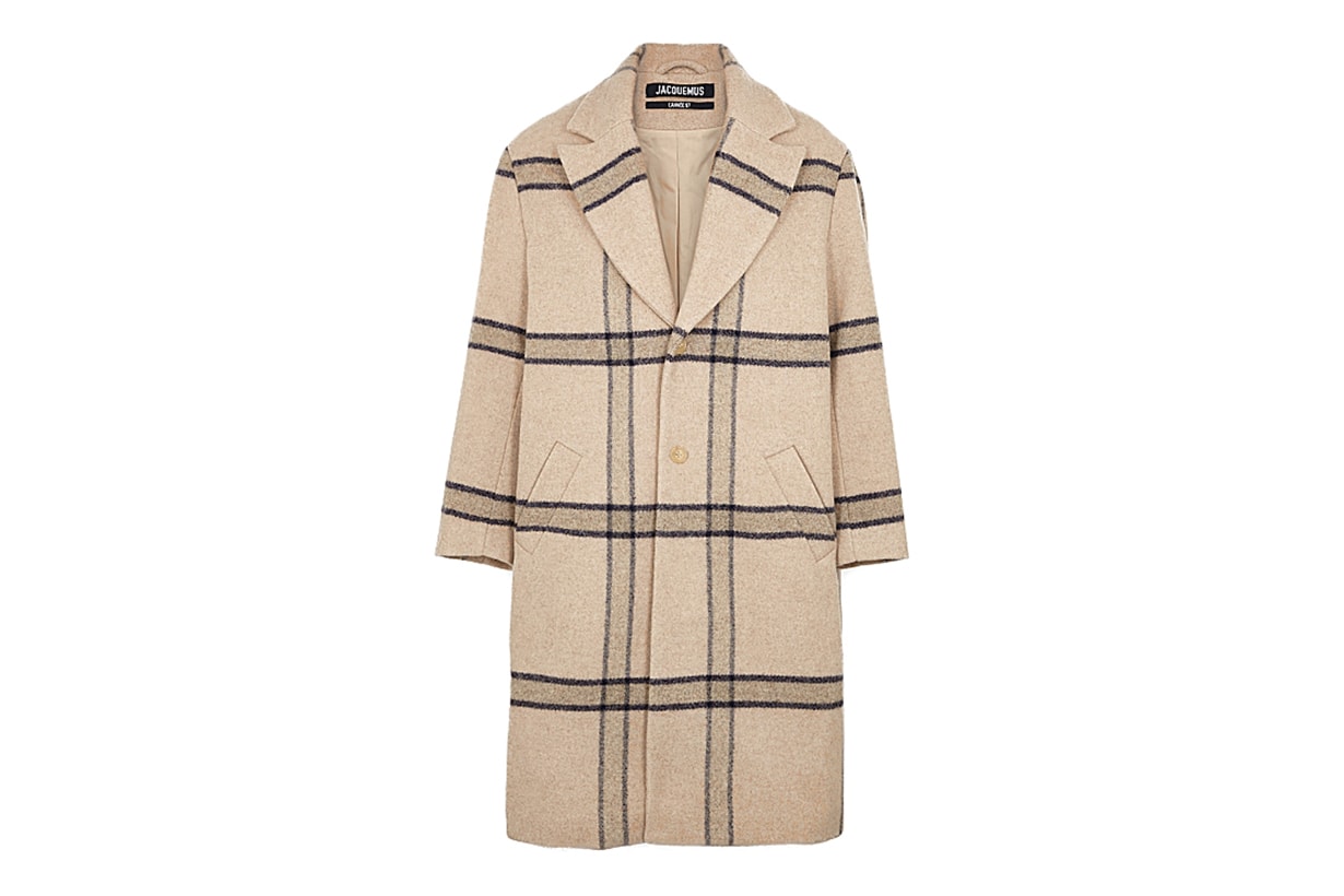 JACQUEMUS Le Manteau checked wool coat