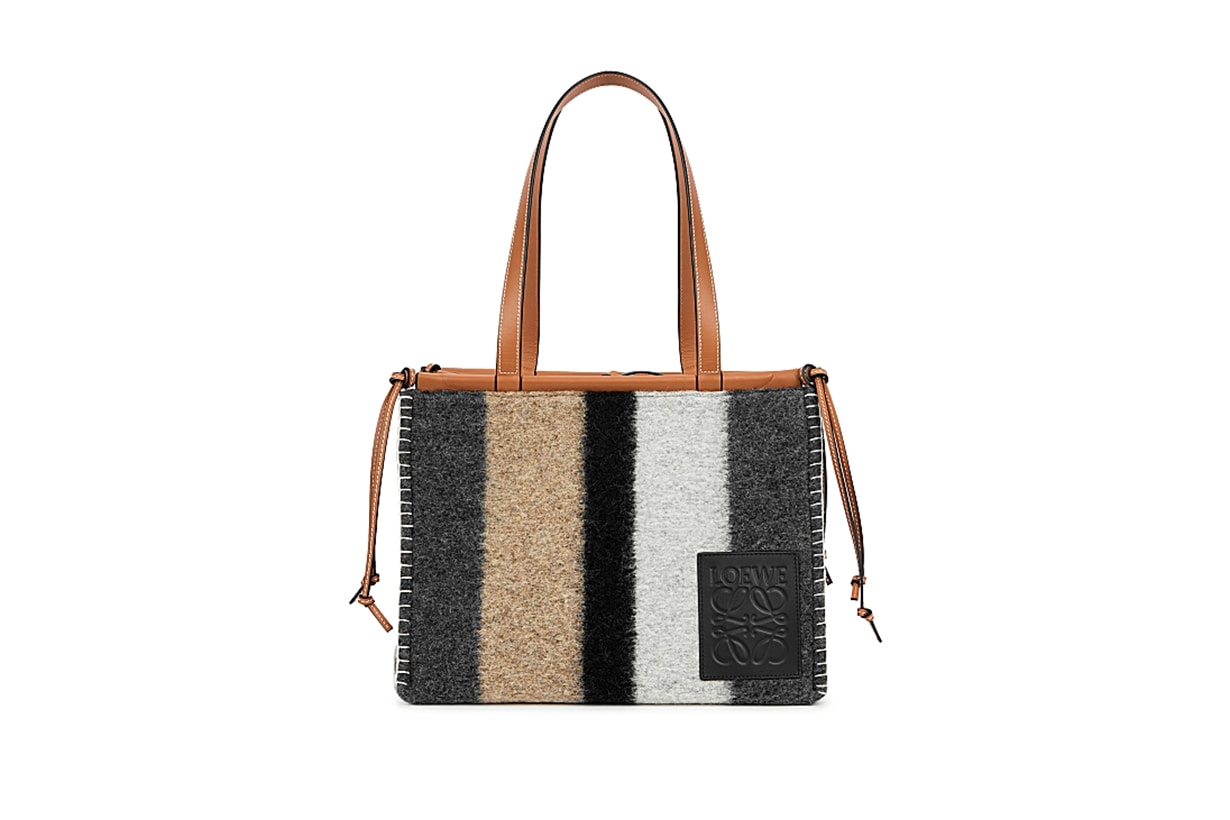 LOEWE Cushion striped felt tote