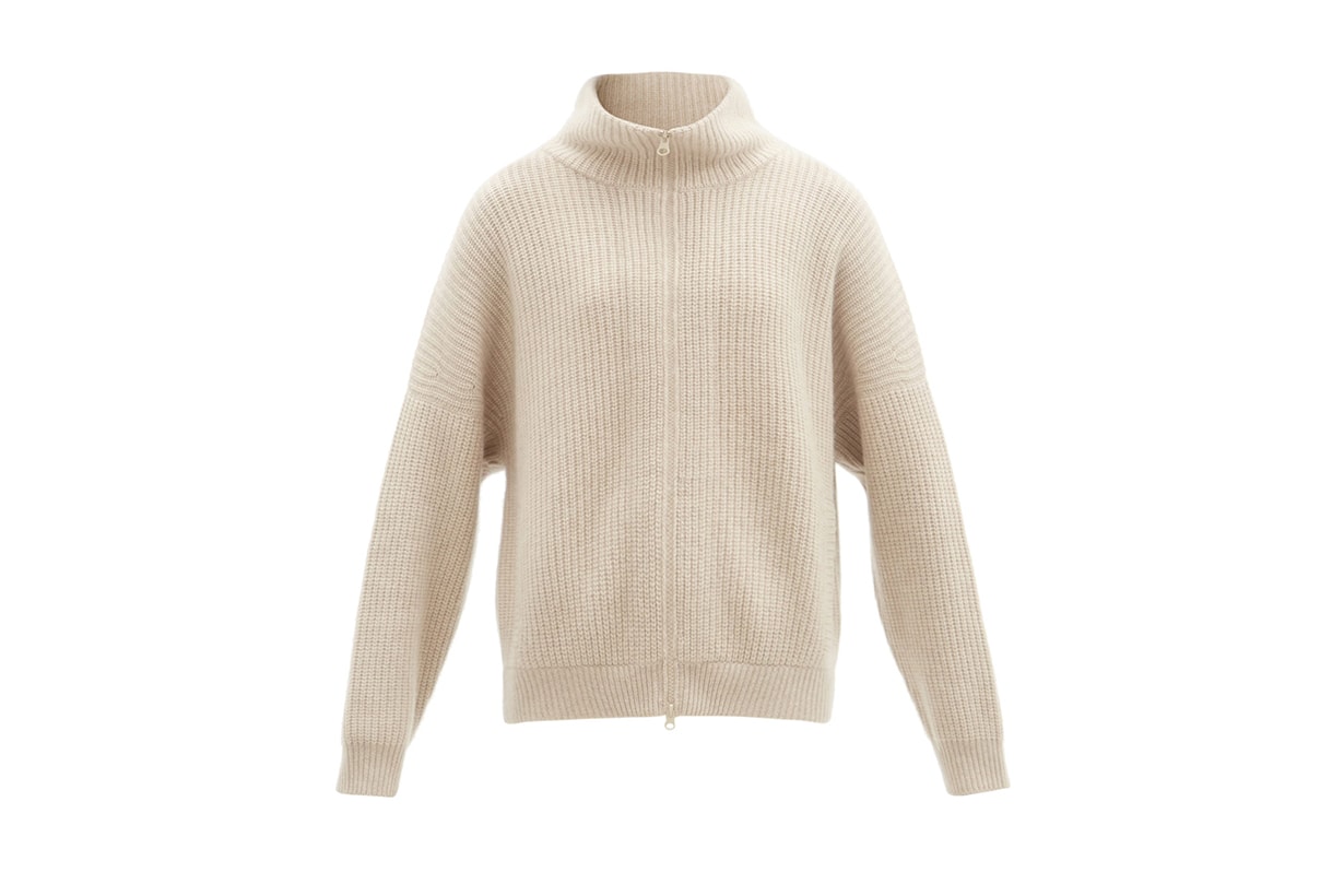 Mela zipped ribbed-cashmere cardigan