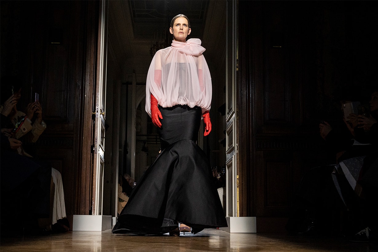 Stella Tennant walks the runway during the Valentino Haute Couture Spring/Summer 2020 show as part of Paris Fashion Week on January 22, 2020 in Paris, France.