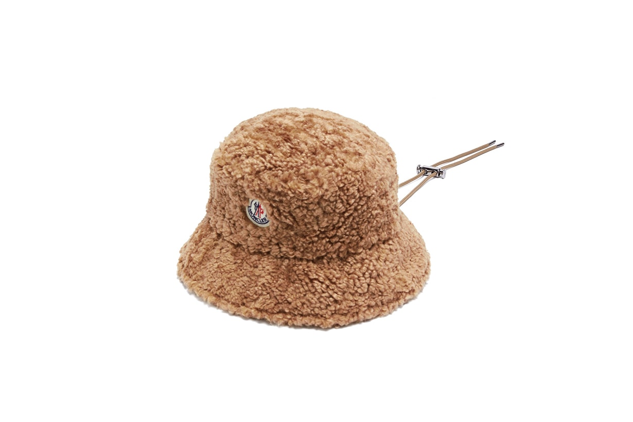 MONCLER Toggle ties faux-shearling bucket hat