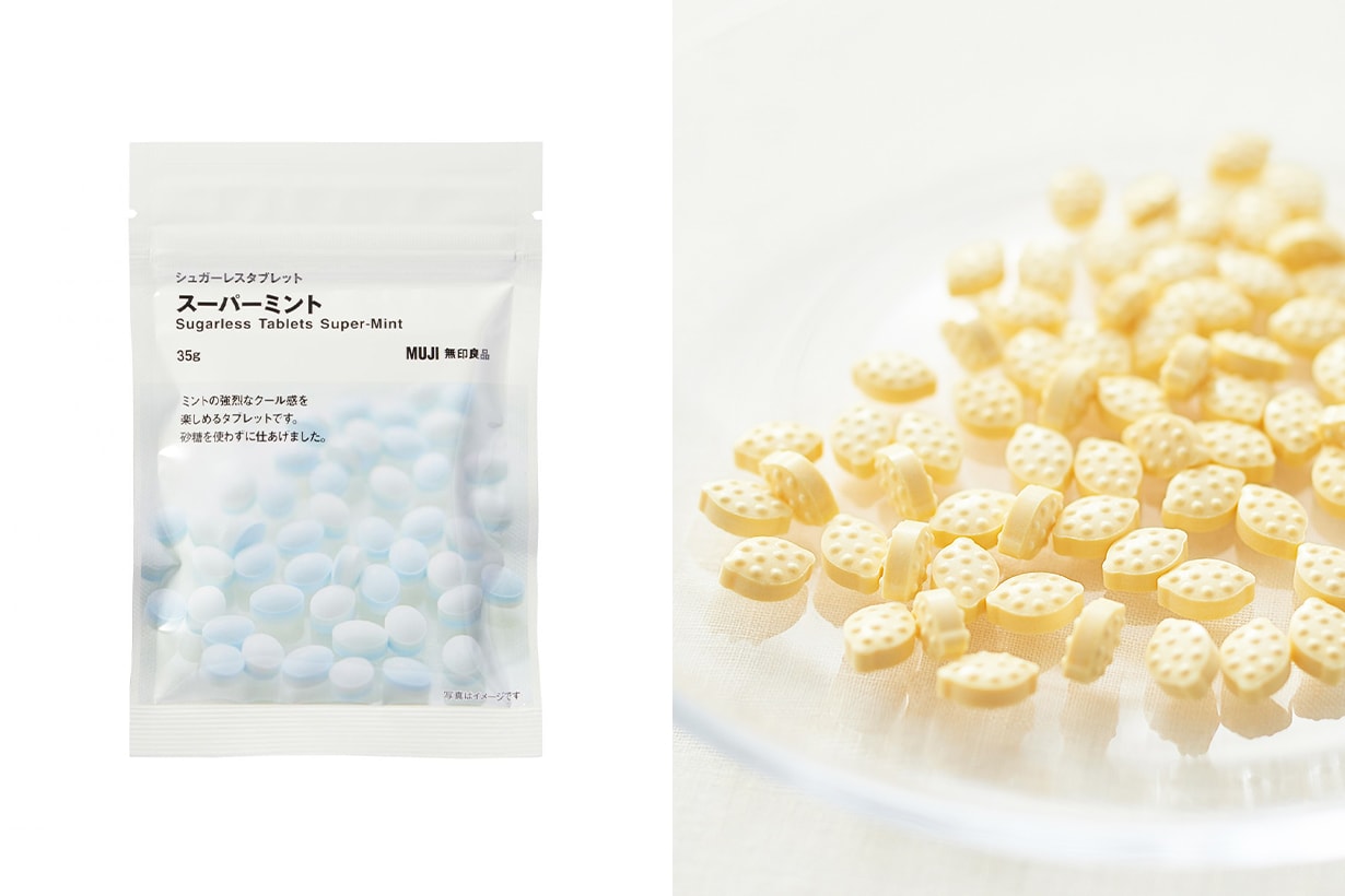 Muji Candy Yuzu and Kinkan Sugarless Tablet Super Mint Sugarless Tablets Lemon