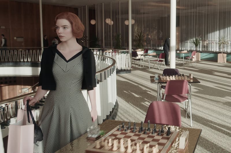 Anya Taylor-Joy Wears Checked Dress