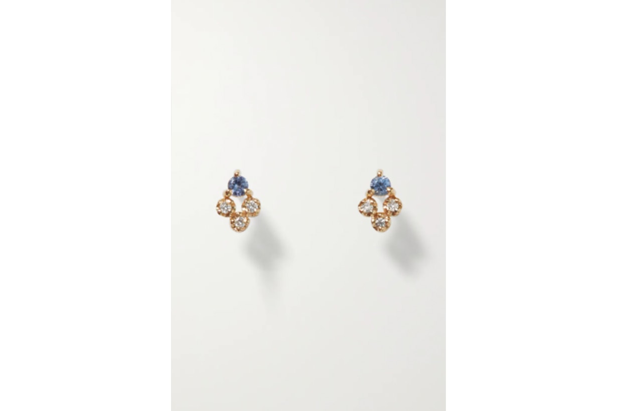 Posy gold, sapphire and diamond earrings
