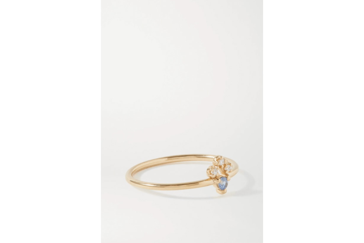 Posy gold sapphire and diamond ring
