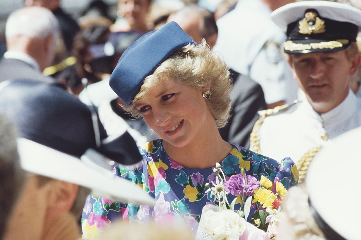 Diana, Princess of Wales (1961 - 1997) attends a church service in Sydney, Australia, January 1988. She is wearing a blue hat by John Boyd.