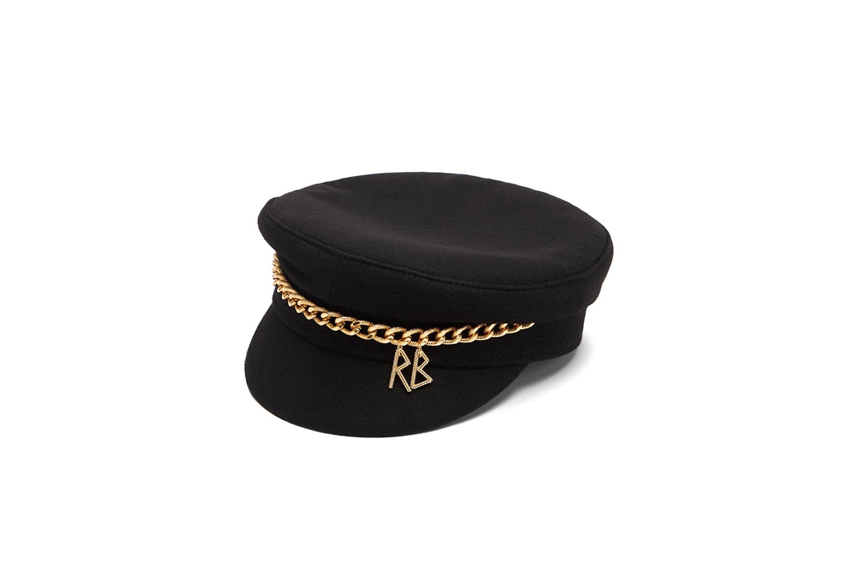 RUSLAN BAGINSKIY Chain-embellished wool baker boy cap